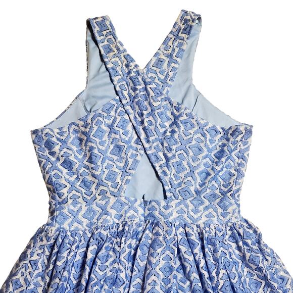 Altard State Dress Blue White Crossed Back sz M Cottagecore Coquette Dollette - Picture 8 of 12